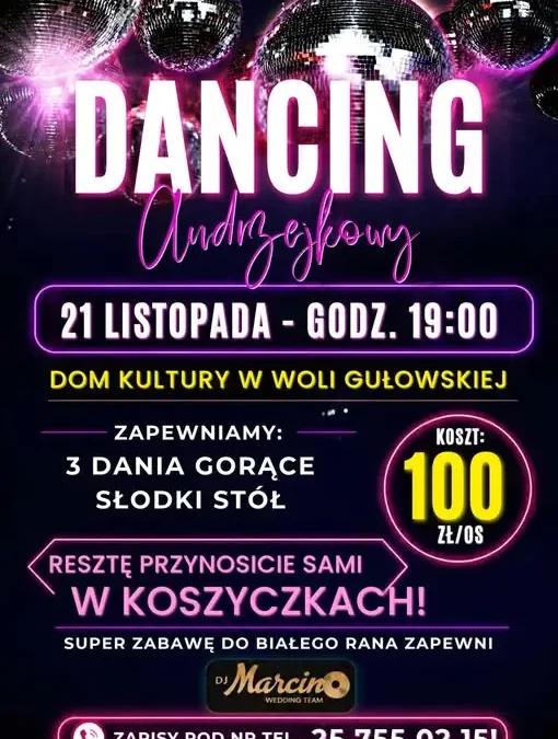 Andrzejkowy wieczór taneczny w Woli Gułowskiej – zapisy trwają