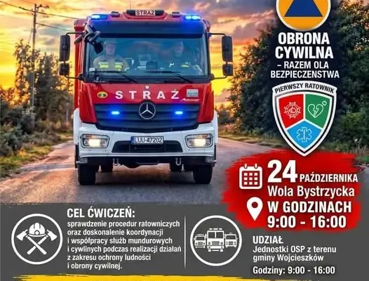 Ćwiczenia ratownicze „Wola Bystrzycka 2026” – utrudnienia w ruchu i sygnały alarmowe