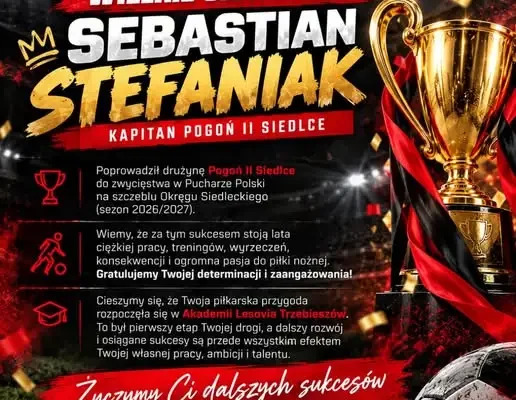 Sebastian Stefaniak z Pucharem Polski – sukces wychowanka Lesovii Trzebieszów