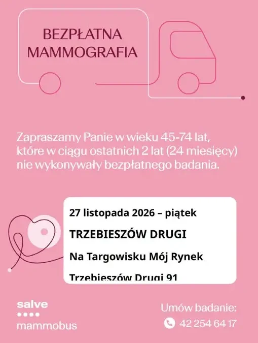 Mammobus w Trzebieszowie Drugim – bezpłatne badania dla mieszkanek gminy